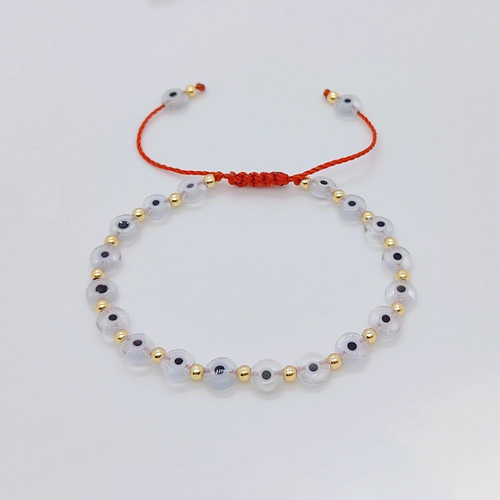 18K Gold-Plated Evil Eye Copper Bead Bracelet