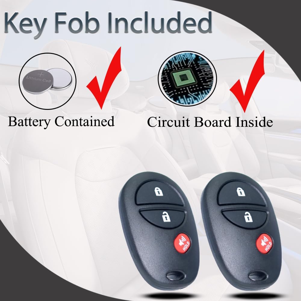 Key Fob Keyless Entry Fits for Toyota 2007-2017 Tundra /2005-2016 Tacoma / 2008-2013 Highlander / 2004-2015 Sienna /2008-2016 Sequoia Remote Control