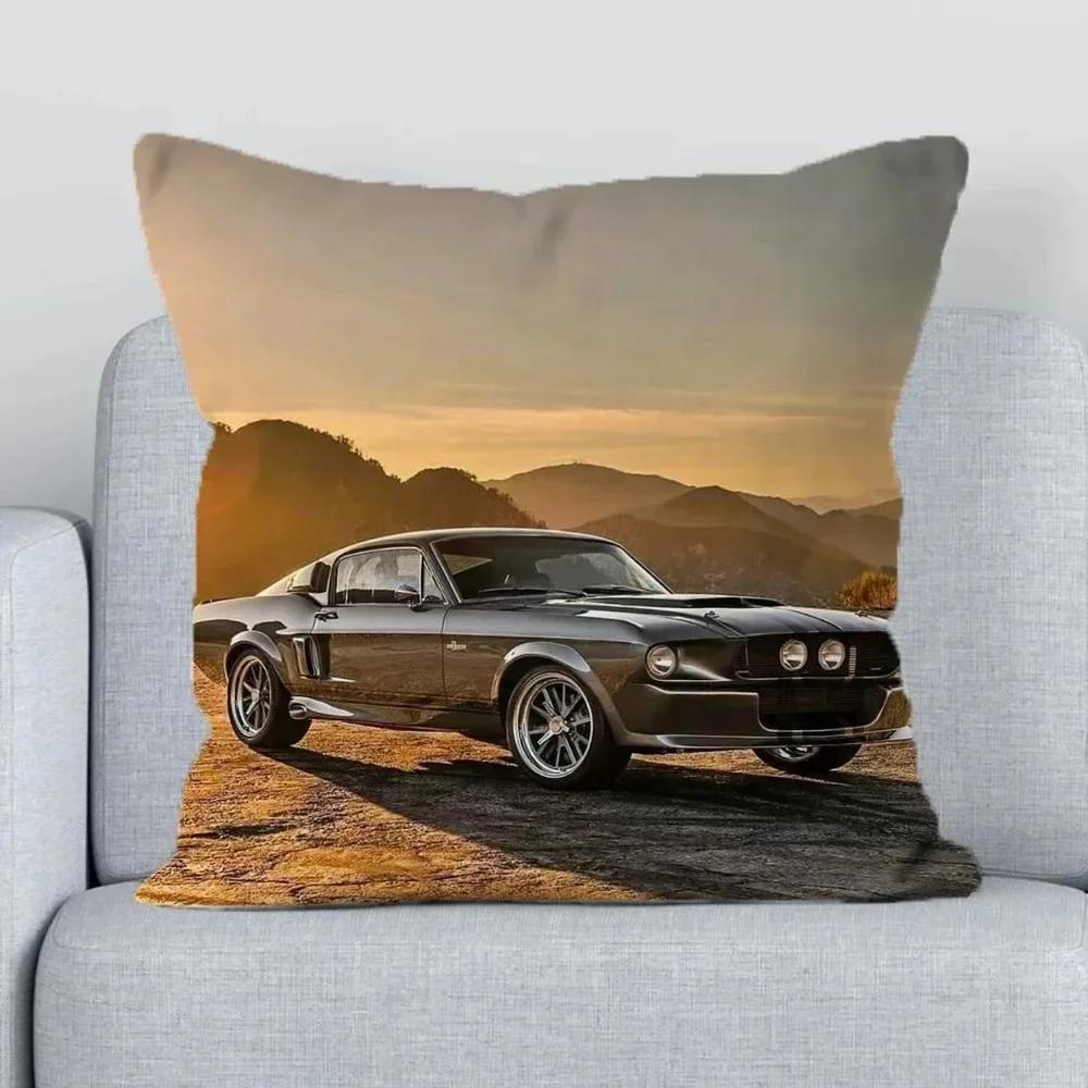 Retro Car Antique Car Pattern Print Pillow Cover Bedroom Living Room Office Sofa Study Children's Room Car Seat Pillow Cover