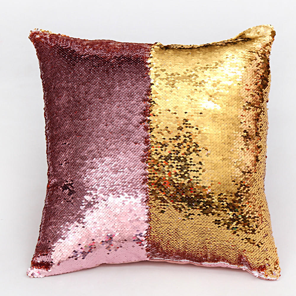 two tone sequin cushion