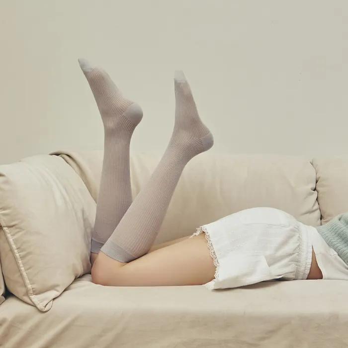 Ray See-through Ribbed Knee Socks 3 Colors