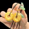 Xiaohongshu Style Sand Gold Ruyi Pendant Clavicle Chain - Retro Light Luxury Hollow Design