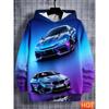 Men's Hoodie Racing Car Black Splash Art Design Casual Streetwear Pullover Hooded Sweatshirt For Men Daily Wear