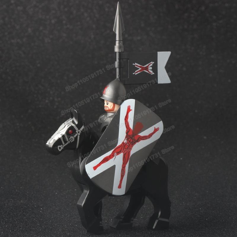 Medieval Knight Serie Figures Building Blocks Warrior Soldiers Guards Lion Heart Hospital Teutonic Knight Battle Pastor Kid Gift