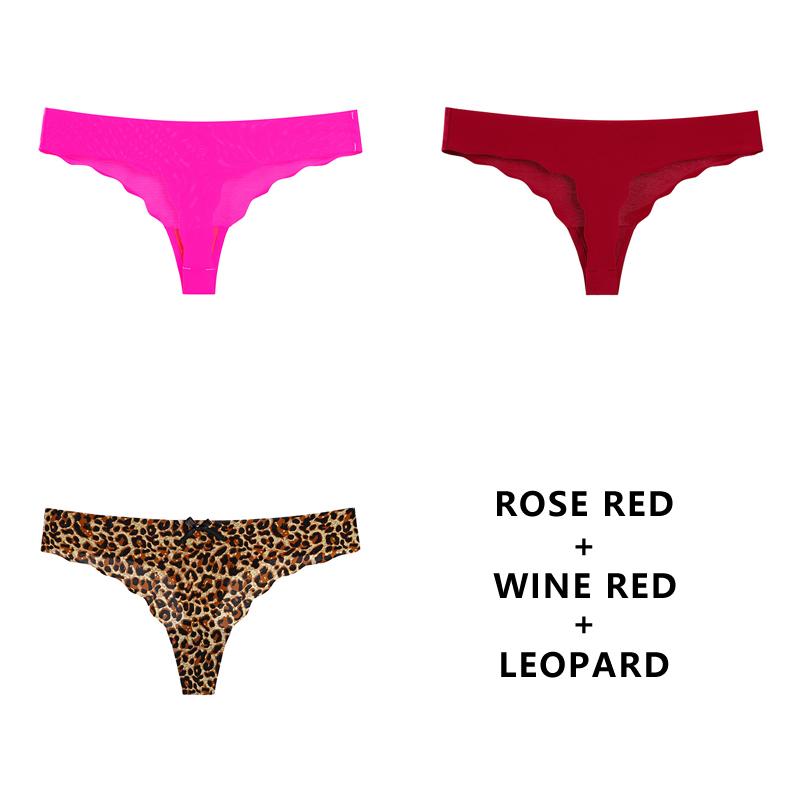 3PCS/Lot Seamless Panty Set Underwear T-back Female Comfort Intimates Fashion Ladies Low-Rise Briefs Panties Women Sexy Lingerie