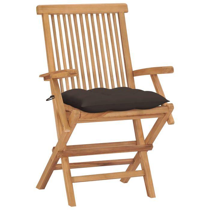 VidaXL Lot de 4 Chaises de Jardin avec Coussins, Sièges de Terrasse, Chaises de Salle à Manger, Meubles de Patio Extérieur, 3065640