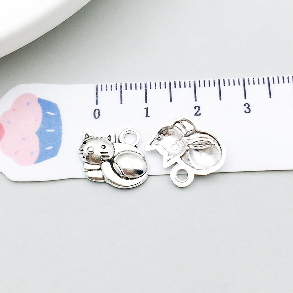 Set di 100 Ciondoli Gatto Farfalla Luna Argento Antico per Braccialetti e Collane Fai da Te