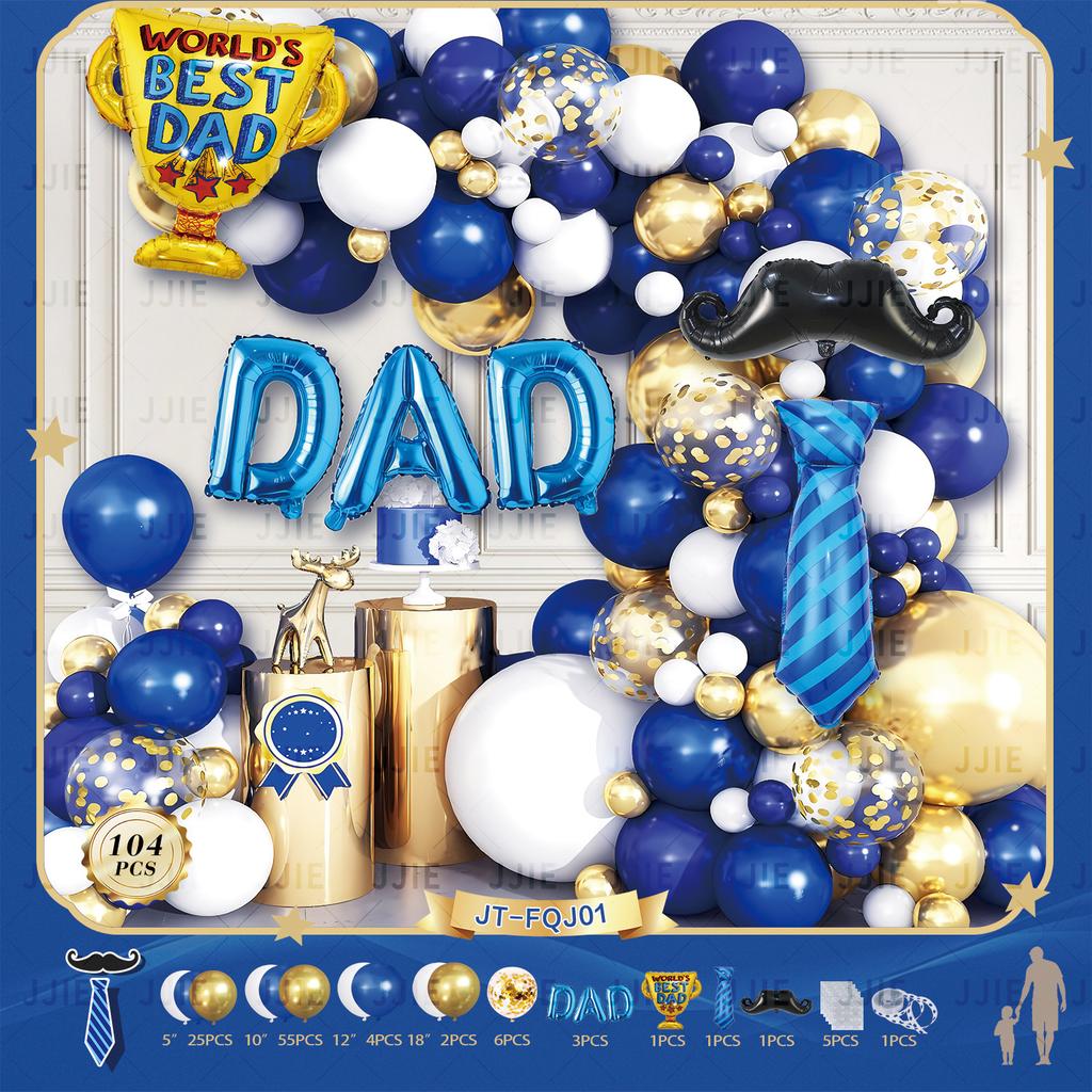 Father'S Day Decorative Navy Theme Father'S Day Balloon Arch Wreath Festival Theme Decorative Balloon Cover