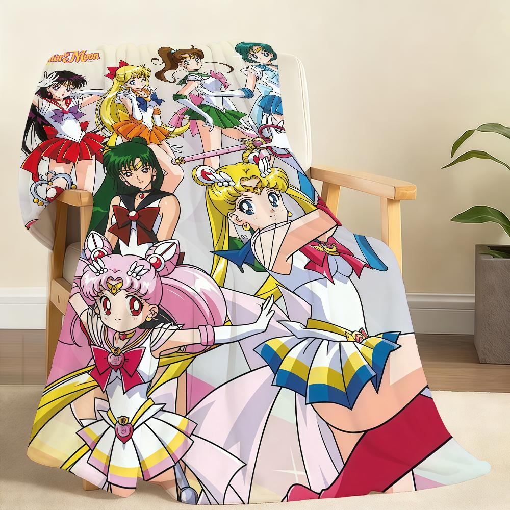 S-SailorS Anime M-MoonS Anime Blanket For Soft Throw Blanket for Picnic Bed Sofa Home Bedroom Cozy Warm Comfortable