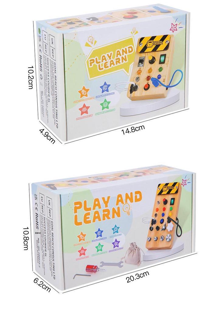 Children's LED Circuit Switch Board - Montessori Educational Busy Board Toy