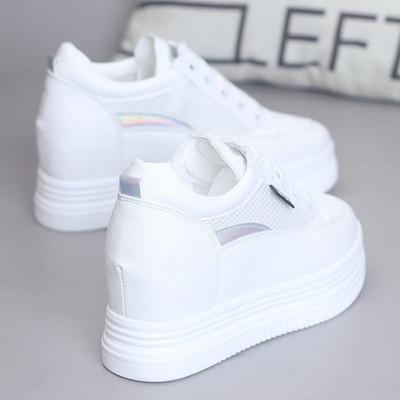 Innere Erhöhung Schnürung Muffin dicker Boden Frühling und Herbst Neu Mikrofaserleder Dünn Freizeit Sport