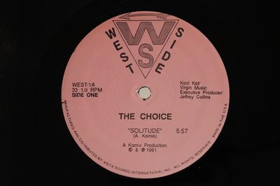 12inch Record CHOICE Solitude WEST1 WS 1991 US Dance Electronica Used