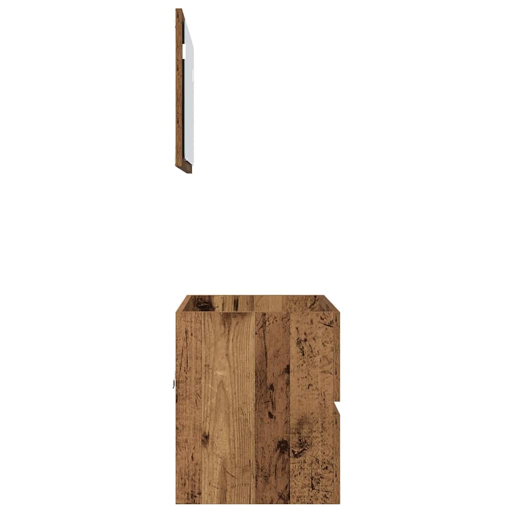 Bathroom Furniture Set 2 Pcs Reclaimed Wood Particleboard and Metal