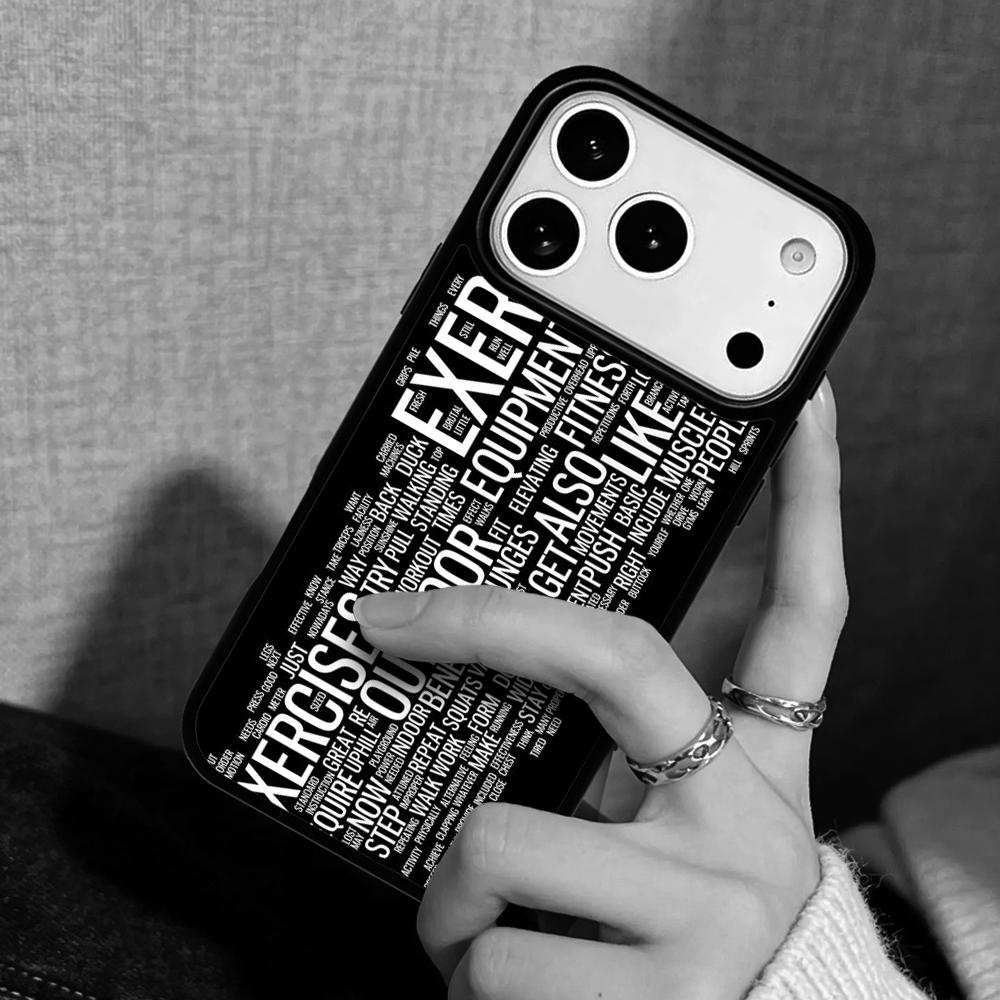 Capa Case for iPhone 17 Air 16 Pro Max 15 Plus 11 13 Mini 14 12 Back Phone Cover Workout Motivation fitness Gym quotes soft iPhone 11