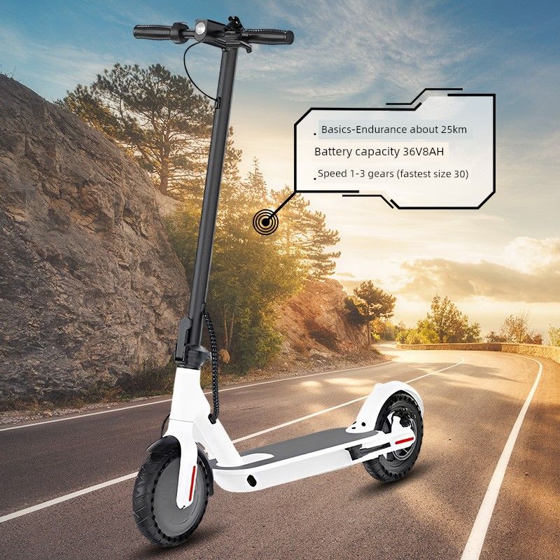 

Молодежный электрический самокат для работы и школы Самокат Взрослый самокат Складной Высокоскоростной Электромобиль Мода Regular White (about 25km Basics)
