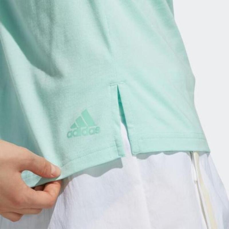Adidas Alphabet Logo Print Sports Short-Sleeved T-Shirt Women Tops Mint-Green DY8613