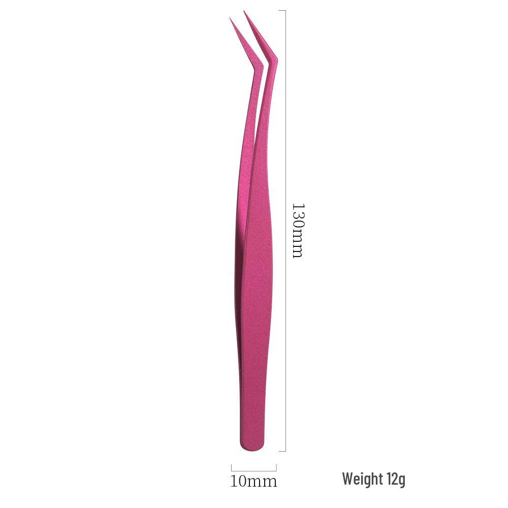 Non-stick Tweezers for False Eyelashes - Beginner & Professional Lash Artist Tool, Golden Feather Clip
