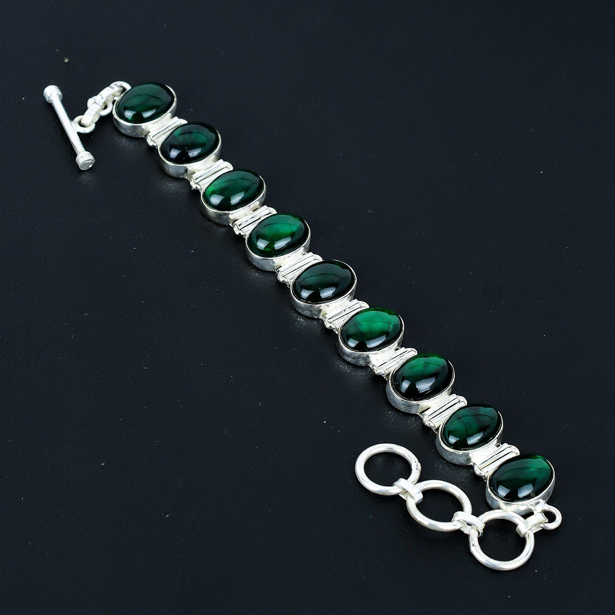 

Браслет из зеленого лабрадорита, браслет из стерлингового серебра 925 пробы, браслет с регулируемой цепочкой, браслет ручной работы в стиле бохо, ювелирные украшения с драгоценными камнями, подарки на помолвку 8 зелёный