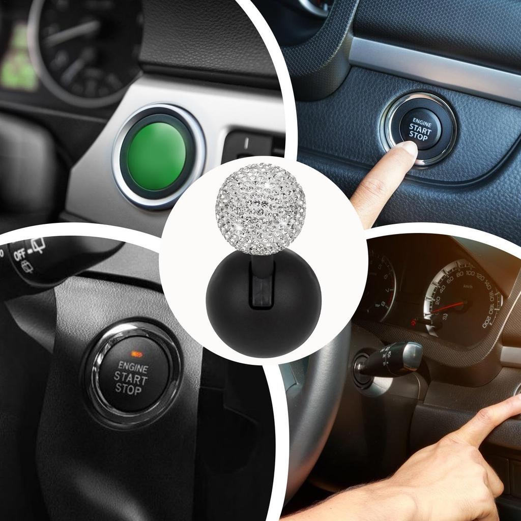 MacilKurtlar Car One-Touch Start Button Locker, Car Push To Start Button Locker, Auto Rhinestone