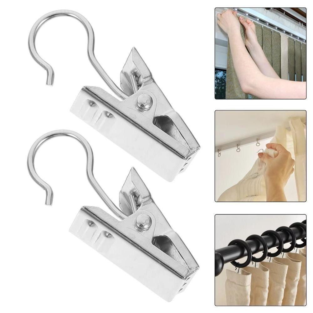 100Pcs Stainless Steel Drapery Crocodile Clip Hanging Drapes Clamp  Display Photos
