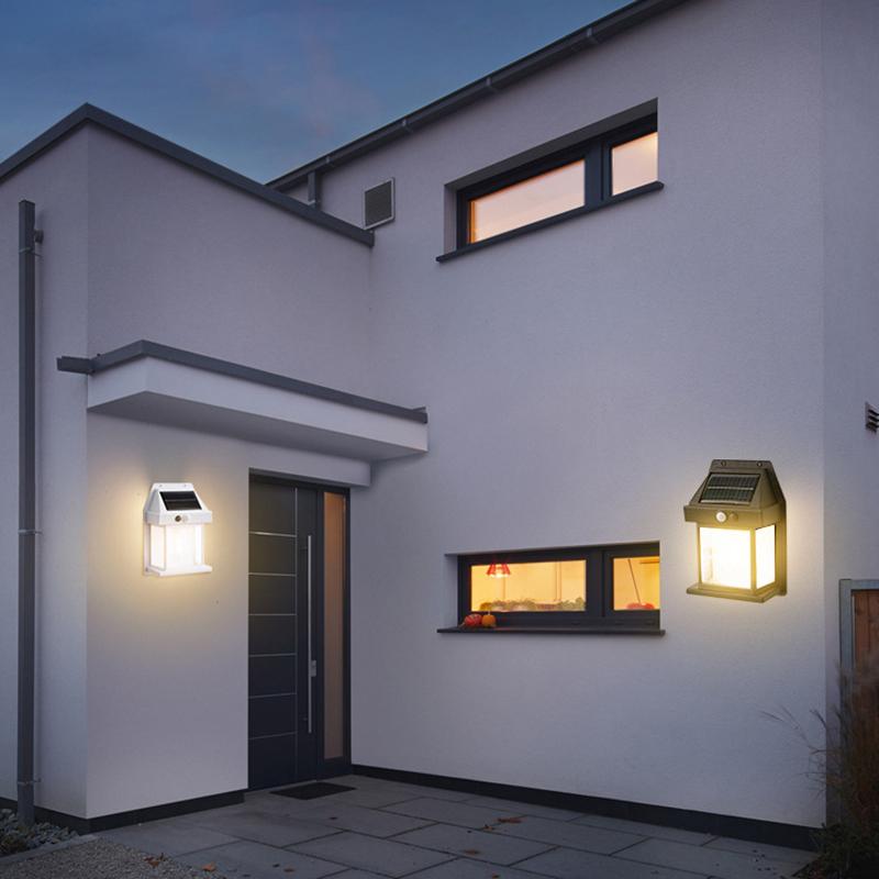 Solar Powered Outdoor Courtyard Tungsten Wall Lamp Retro Sensing Lighting Waterproof Outdoor Garden Energy-Saving Street Lamp