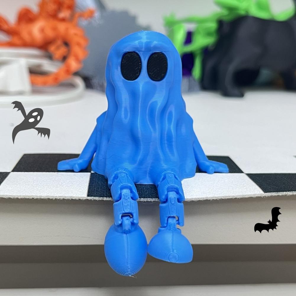 Halloween Ghost Figurine 3D Printed Sitting Ghost Desktop Halloween Decorations Creative Party Gift Ornaments