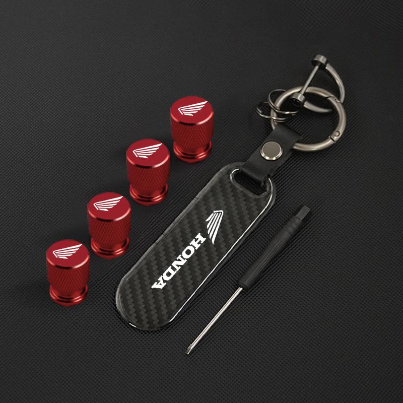 Motorcycle Keychain Keyring Car Tire Valve Cap Tyre Rim Stem Cover For Honda CB400 CB650F CBF CBR250RR CRF SH300 NC750 Accessory