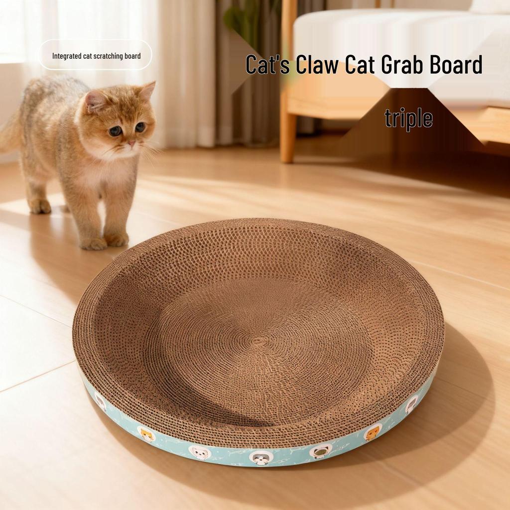 Durable Oversized Cat Scratching Bed: Scratch-Resistant, No-Shed Corrugated Cardboard for Self-Entertainment