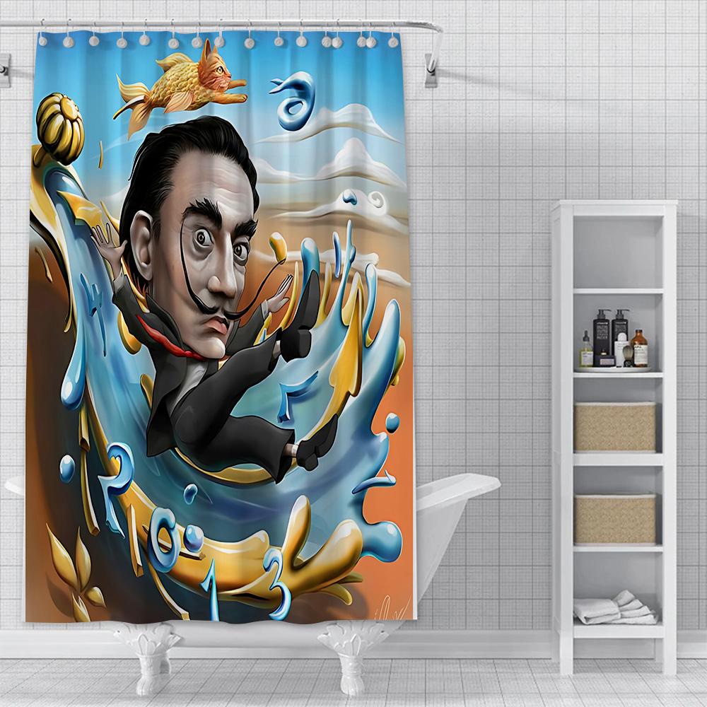 Salvador Dali Contemporary Pop Realism Painting Shower Curtain Waterproof Polyester Fabric Bath Curtains Bathroom Decor Curtain