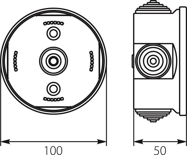 Hermetic Surface-Mounted Box 100Mm Ip44 Gray Po-100 - E00000-88673