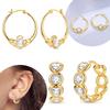 Earring S925 Silver Golden White Heart Women Hollowed-out Heart Earrings Anniversary Gift Delicate Jewelry