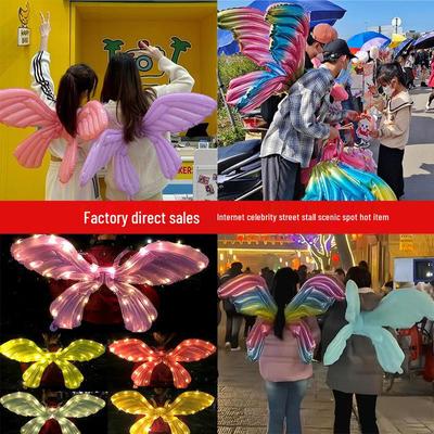 Xiaohongshu Schmetterlingsflügel Ballon: Leuchtende Engelsflügel für Nachtmarkt und Straßenpromotion