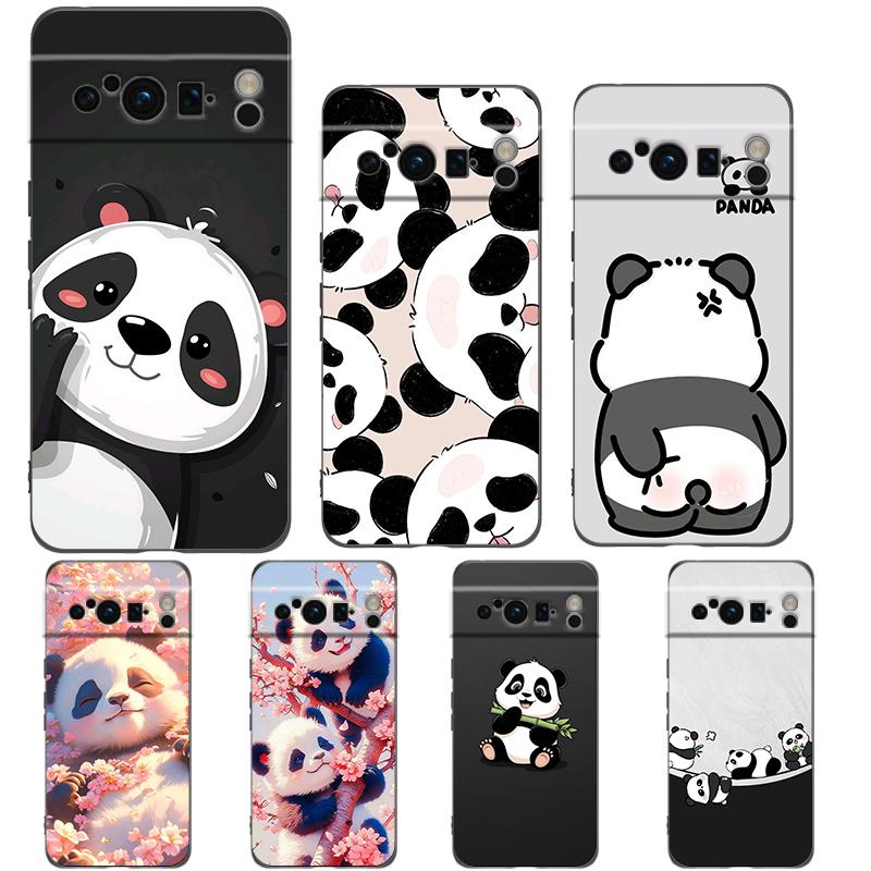 For Google Pixel 10 Pro Phone Case Pixel 9 Pro XL TPU Case Pixel 8 Pro 9A 8A 7A 7 6A 6 Pro Soft Cover Cartoon Panda