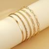 5PCS/Set Bohe Gold Color Heart Bracelet Boho Retro Thick Twist Cuban Chain Bracelet For Women Fashion Jewelry Christmas Gift
