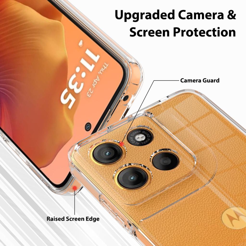 For Motorola Moto G15 Power 4G Clear Phone Case TPU+Acrylic Shockproof Phone Back Cover