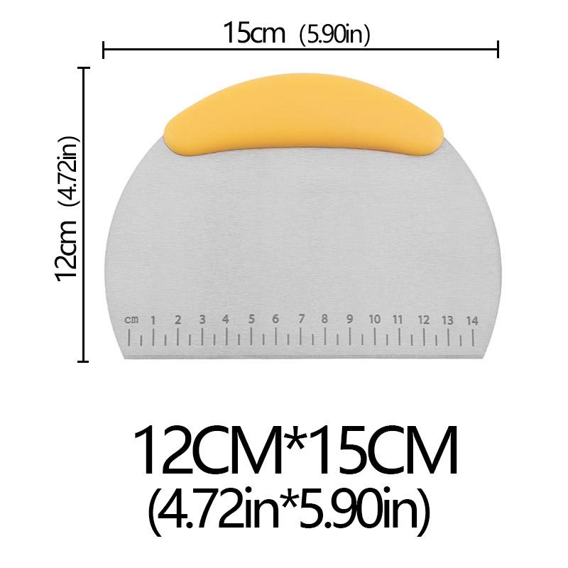 Stainless Steel Pastry Cutter Half Round Scraper Dough Bread Chopper Scale Pizza Cutter Comfortable Handle Kitchen Baking Tools