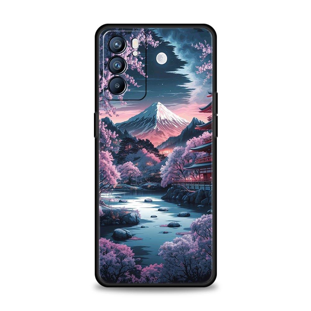 Pink Sunset Mountain Phone Case For Oppo Reno 13 12 11 10 7 F Find X5 X6 A98 A80 A79 A78 A57 A54 A31 A17 Pro 5G Soft TPU Cover