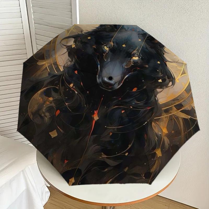 

1pc Enchanted Wolf Portrait Umbrella with Plastic Handle,Suitable for All Seasons Home Travel Outdoor UmbrellaDD133