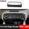 For Ford Kuga Escape - 2024 Carbon Fiber Car Center Air Condition AC Switch Button Panel Cover Trim Interior Accessories