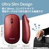 ELECOM Wireless Mouse Bluetooth Slint M-TM10BBRD Thin Silent 4 Buttons with Presentation Mode Function and Pouch Compatible with Windows Mac Android i