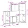 4 Piece Bathroom Furniture Set in Sonoma Oak Particle Board