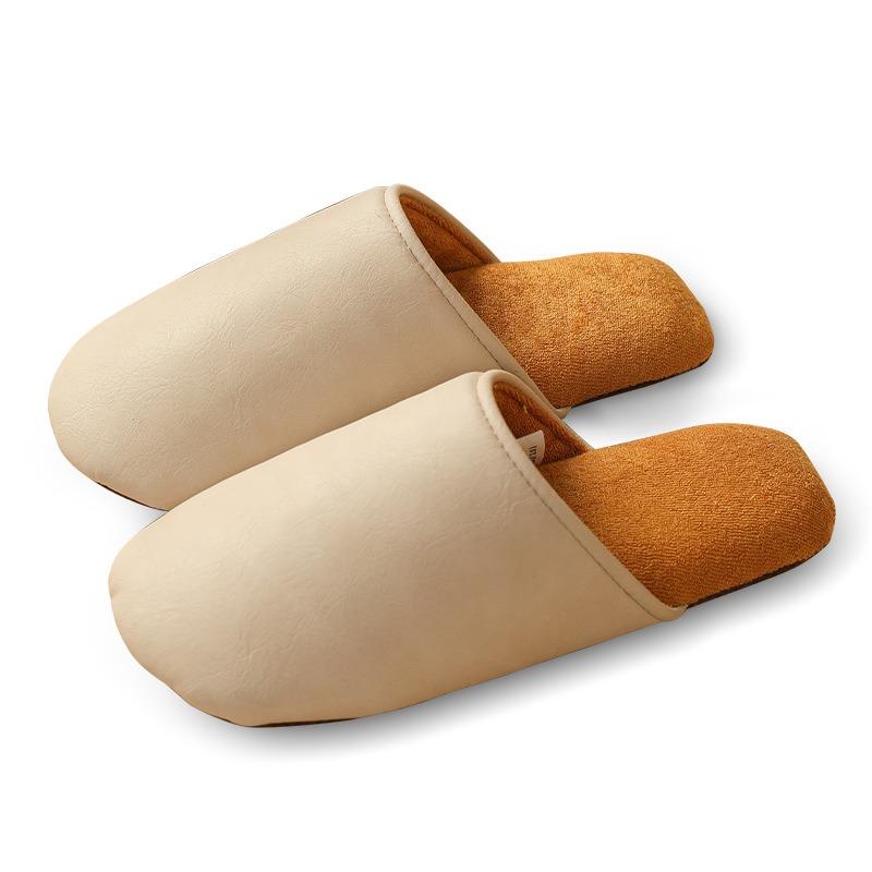 Warm edge silent fabric home soft bottom indoor light couple slippers four seasons comfortable couple bag head slippers women