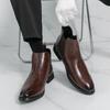 Neue High-Top-Lederschuhe Herren Chelsea Boots Britische Herrenschuhe modische Retro Herren Übergröße Kurzstiefel