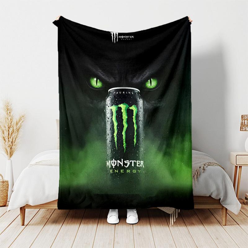 1pc Blanket - Monster Energy LOGO Print Design, Lightweight Blanket for Sofa, Bed- Soft &Warm, Gift for All Seasons