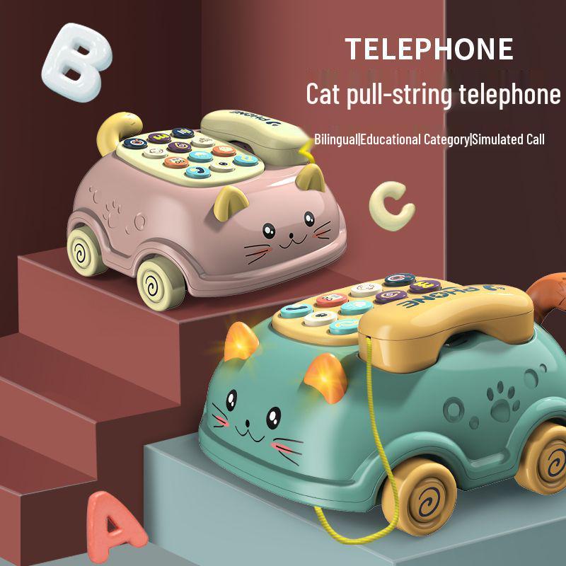 Children's Bilingual Cat Telephone Early Education Toy
