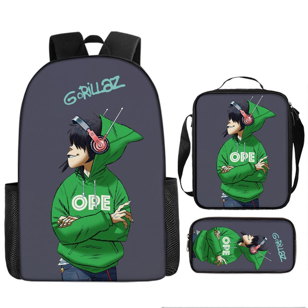 UK Virtual Band Gorillaz Kids' Cartoon Backpack - Dual Use Shoulder/Crossbody Bag