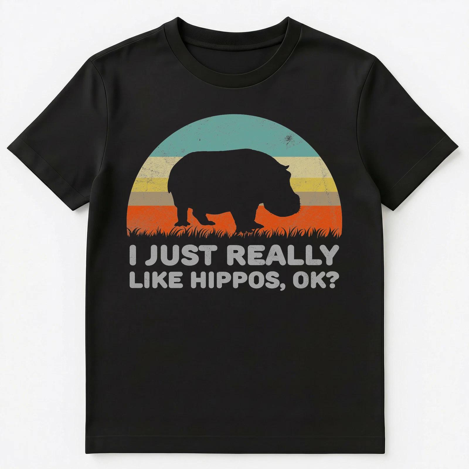 Funny I Just Really Like Hippos Ok Unisex T-Shirt M