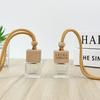 1Pcs 8Ml Diffusers Essential Oils Empty Wooden Bottle Square Lid Car Hanging Accessories Perfume Bottles Freshener Oil Diffuser
