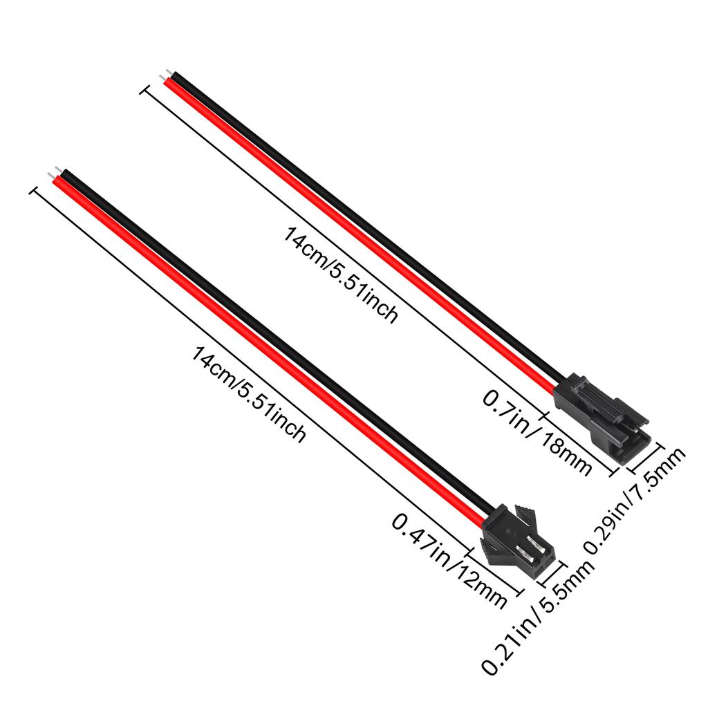 2/3 Pin JST SM Connector 10/20 Pairs Micro Male and Female Adapter Plug 15CM 20AWG Terminal Connector Cable for LED Light