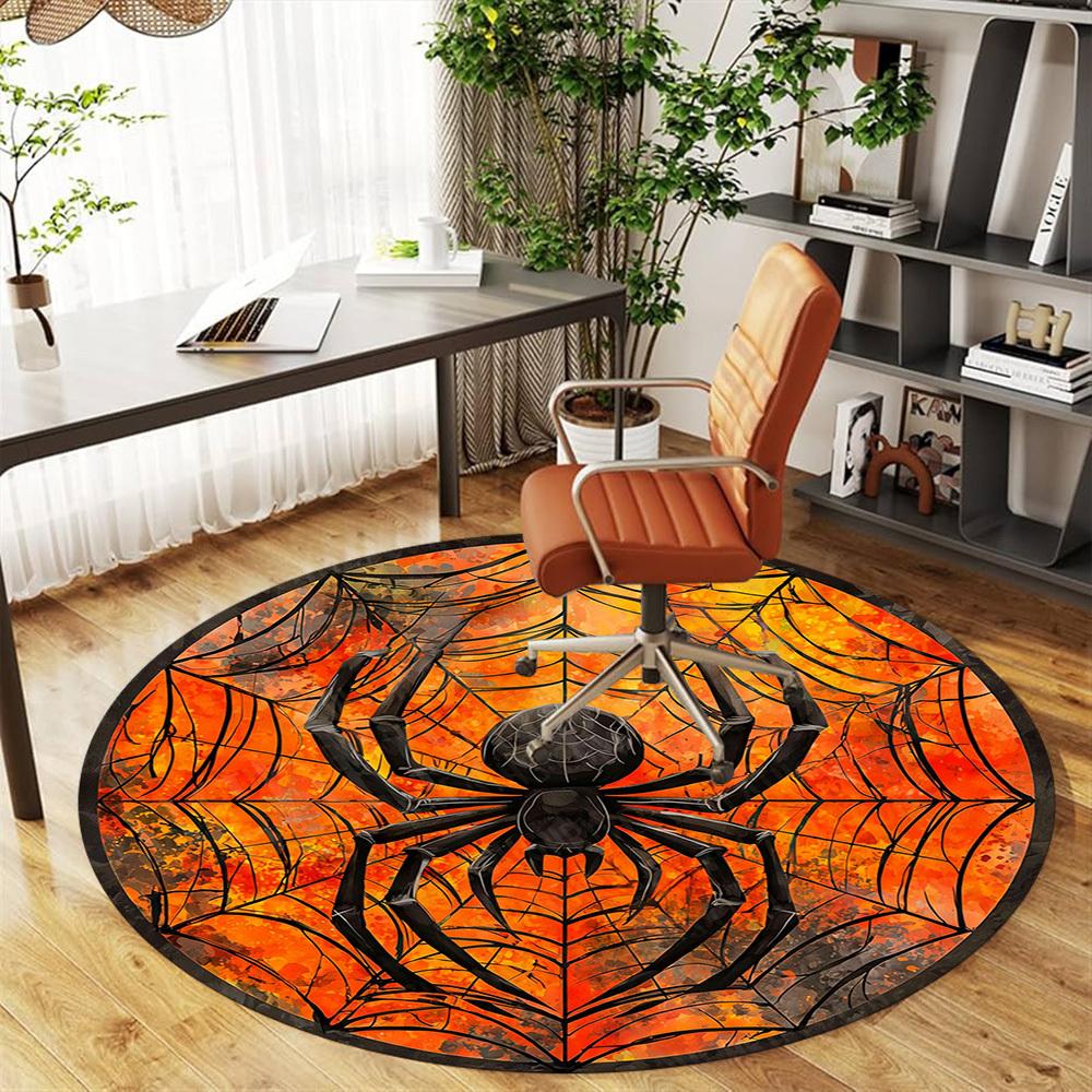 1PC spider web Office Round Area Rug, Under Office Chairs Bedroom Living Room Home Decor, Carpet for Office -1110135